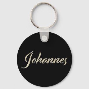 Johannes Name whitegold Button Schlüsselanhänger Key Ring