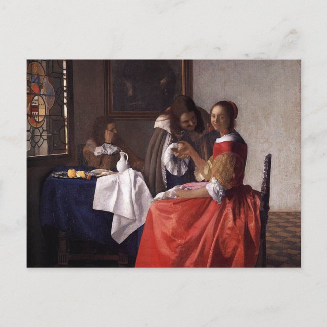 Johannes Vermeer - A Lady and Two Gentlemen Postcard (Front)