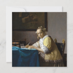 Johannes Vermeer - A Lady writing a Letter Invitation