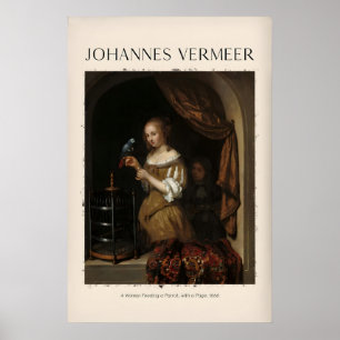 Johannes Vermeer A Woman Feeding Parrot - Dutch Poster