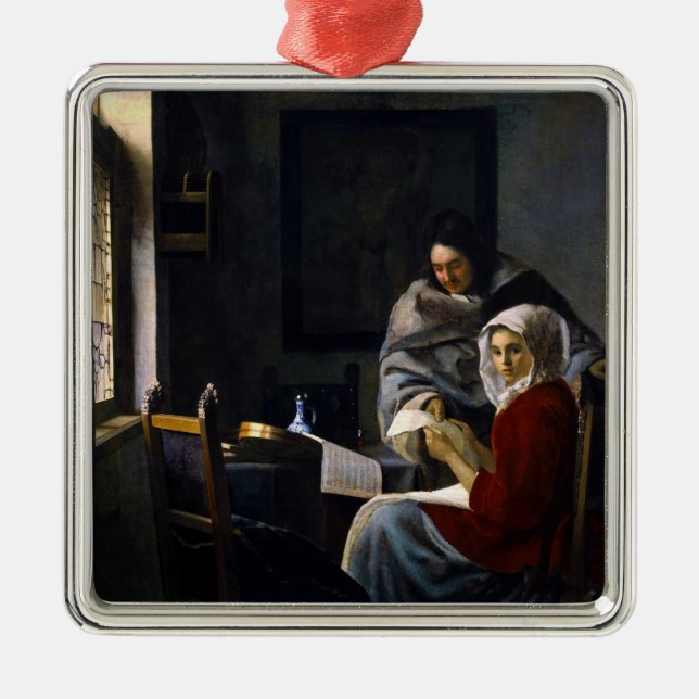 Johannes Vermeer - Girl Interrupted at Her Music Metal Ornament (Front)