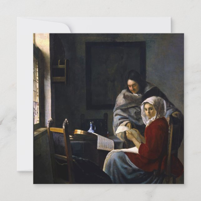 Johannes Vermeer - Girl Interrupted at Her Music Thank You Card (Front)