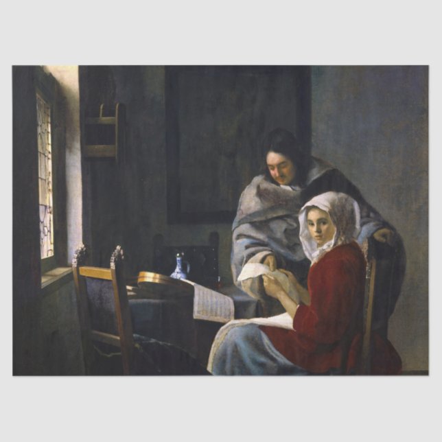 Johannes Vermeer - Girl Interrupted at Her Music Tissue Paper (Front)