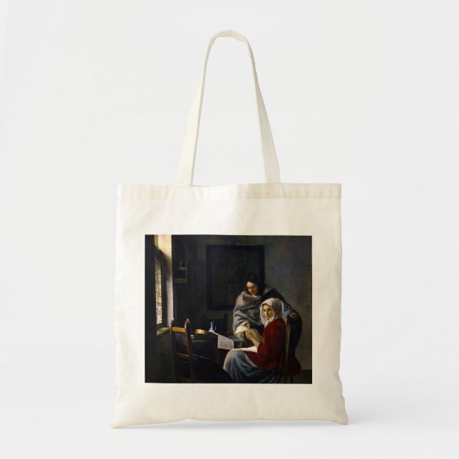 Johannes Vermeer - Girl Interrupted at Her Music Tote Bag (Front)