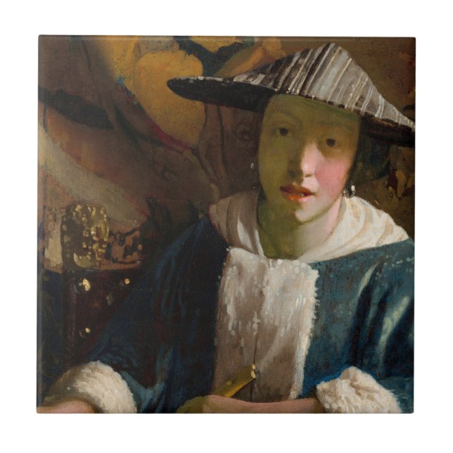 Johannes Vermeer - Girl with a Flute Ceramic Tile (Front)