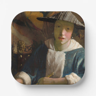 Johannes Vermeer - Girl with a Flute Paper Plate