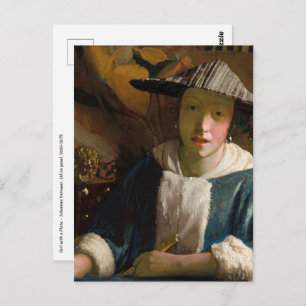 Johannes Vermeer - Girl with a Flute Postcard