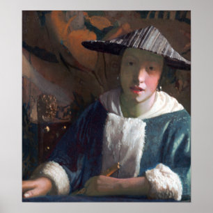 Johannes Vermeer Girl with a Flute Poster