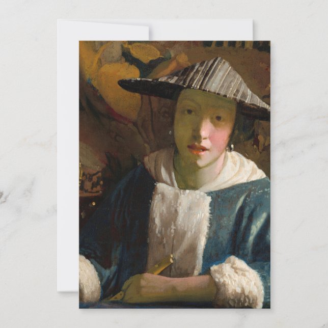 Johannes Vermeer - Girl with a Flute Thank You Card (Front)