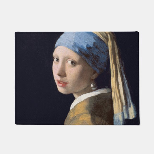 JOHANNES VERMEER - Girl with a pearl earring 1665 Doormat (Front)