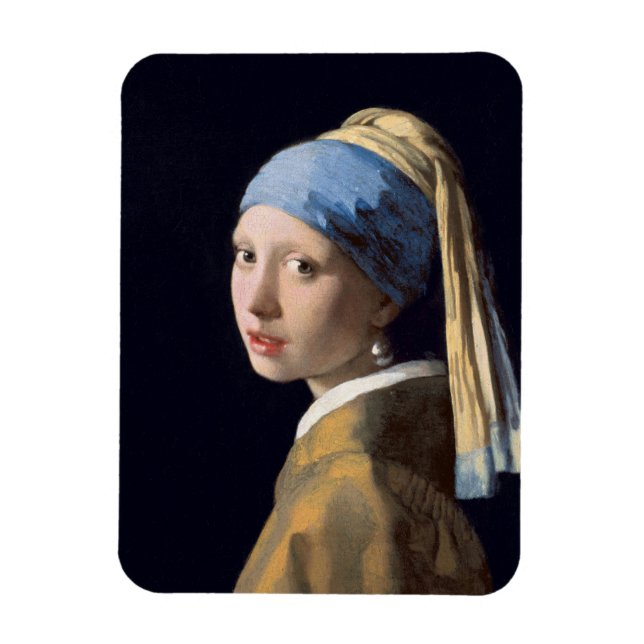 JOHANNES VERMEER - Girl with a pearl earring 1665 Magnet (Vertical)
