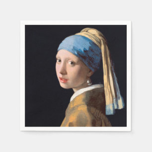 JOHANNES VERMEER - Girl with a pearl earring 1665 Napkin