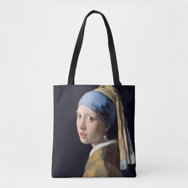 JOHANNES VERMEER - Girl with a pearl earring 1665 Tote Bag (Front)