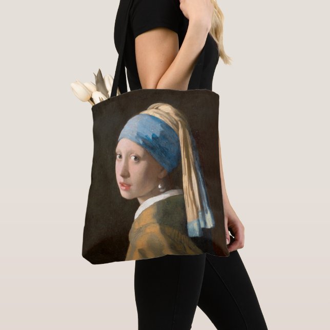Johannes Vermeer, Girl with a Pearl Earring (1665) Tote Bag (Close Up)