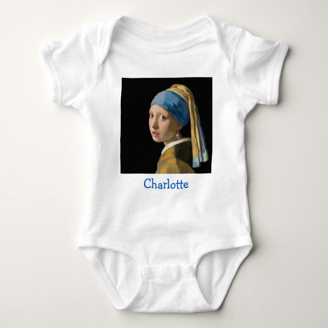 Johannes Vermeer - Girl with a Pearl Earring Baby Bodysuit (Front)