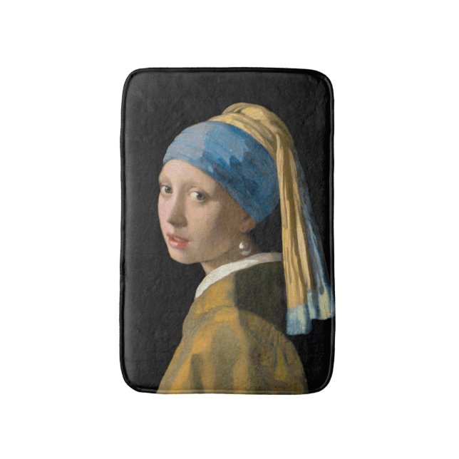 Johannes Vermeer - Girl with a Pearl Earring Bath Mat (Front Vertical)
