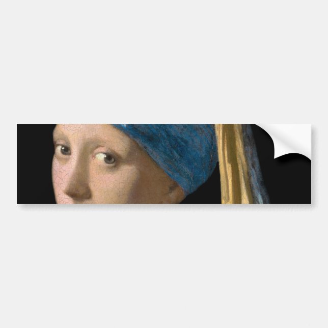 Johannes Vermeer - Girl with a Pearl Earring Bumper Sticker (Front)