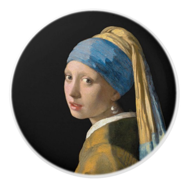 Johannes Vermeer - Girl with a Pearl Earring Ceramic Knob (Front)