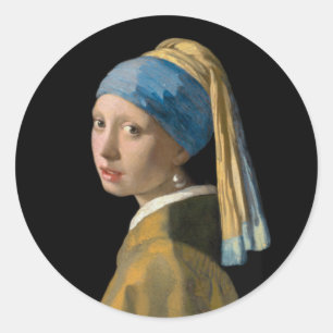 Johannes Vermeer - Girl with a Pearl Earring Classic Round Sticker