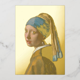 Johannes Vermeer - Girl with a Pearl Earring Foil Holiday Card