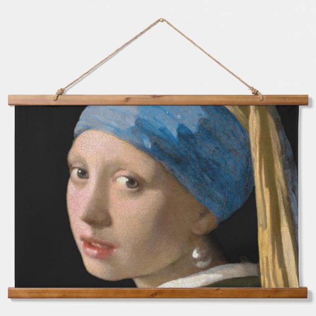 Johannes Vermeer - Girl with a Pearl Earring Hanging Tapestry (Front)