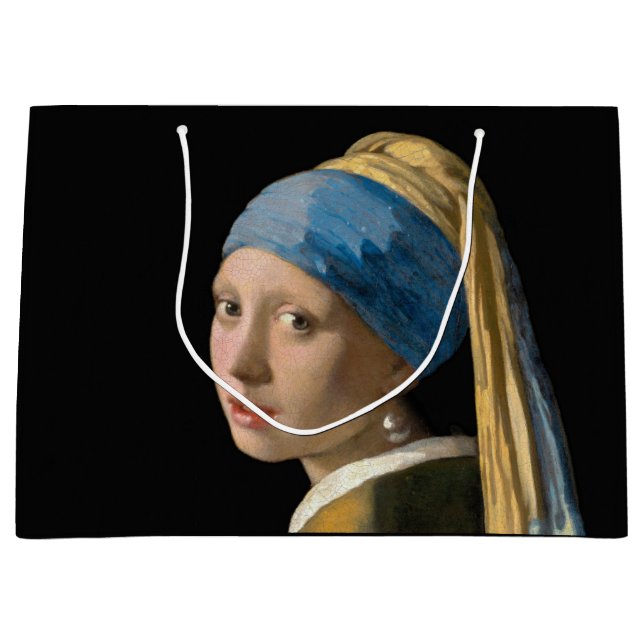 Johannes Vermeer - Girl with a Pearl Earring Large Gift Bag (Front)
