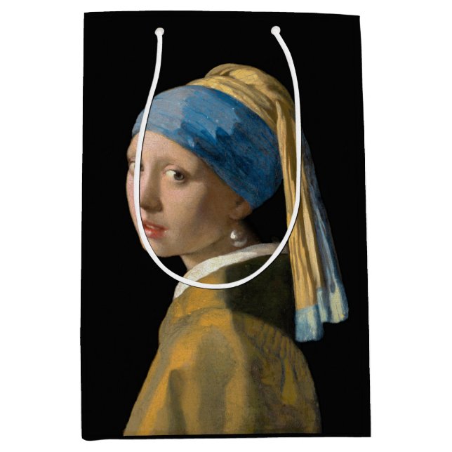 Johannes Vermeer - Girl with a Pearl Earring Medium Gift Bag (Front)