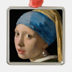Johannes Vermeer - Girl with a Pearl Earring Metal Ornament