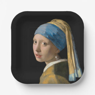 Johannes Vermeer - Girl with a Pearl Earring Paper Plate