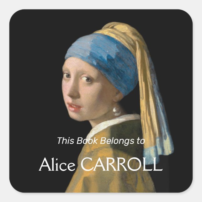 Johannes Vermeer - Girl with a Pearl Earring Square Sticker (Front)