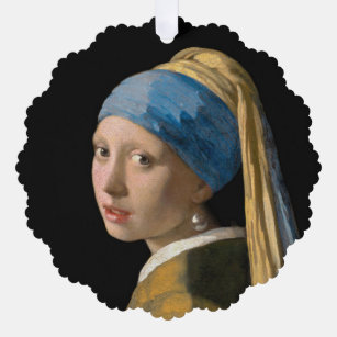 Johannes Vermeer - Girl with a Pearl Earring Tree Decoration Card