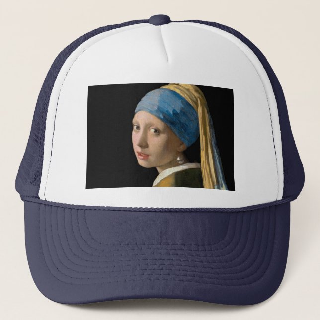 Johannes Vermeer - Girl with a Pearl Earring Trucker Hat (Front)