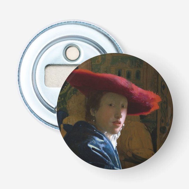 Johannes Vermeer - Girl with a Red Hat Bottle Opener (Front)