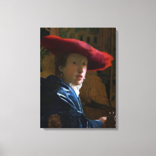 Johannes Vermeer - Girl with a Red Hat Canvas Print