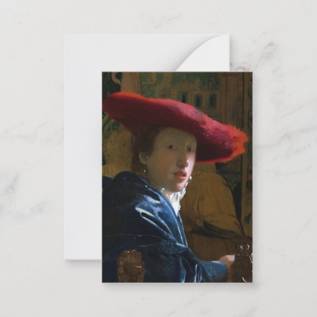 Johannes Vermeer - Girl with a Red Hat Card (Front)