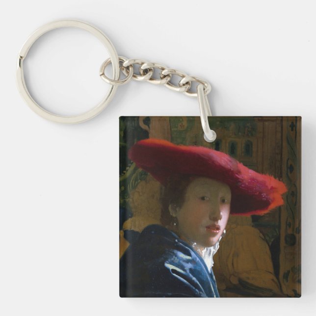 Johannes Vermeer - Girl with a Red Hat Key Ring (Front)