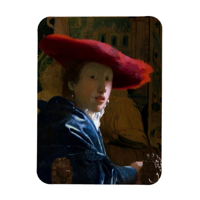Johannes Vermeer - Girl with a Red Hat Magnet (Vertical)
