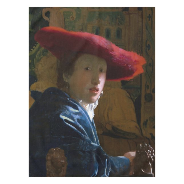 Johannes Vermeer - Girl with a Red Hat Tablecloth (Front)