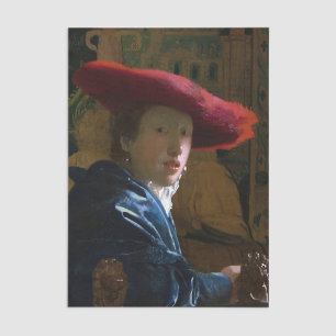 Johannes Vermeer - Girl with a Red Hat Tissue Paper