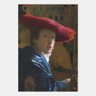 Johannes Vermeer - Girl with a Red Hat Wrapping Paper Sheet
