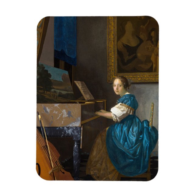 Johannes Vermeer - Lady Seated at a Virginal Magnet (Vertical)