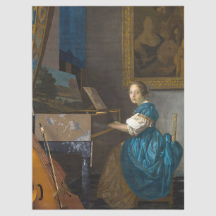 Johannes Vermeer - Lady Seated at a Virginal Tissue Paper