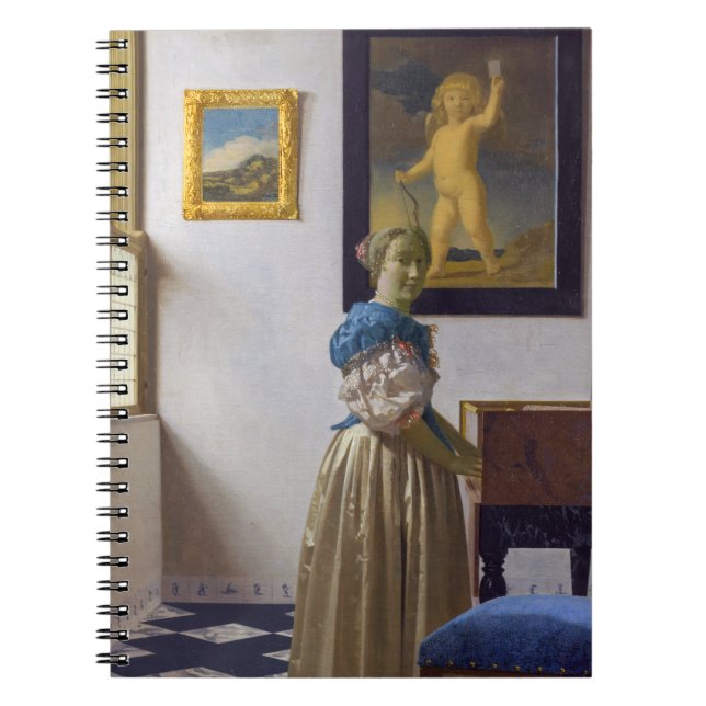 Johannes Vermeer - Lady Standing at a Virginal Notebook (Front)