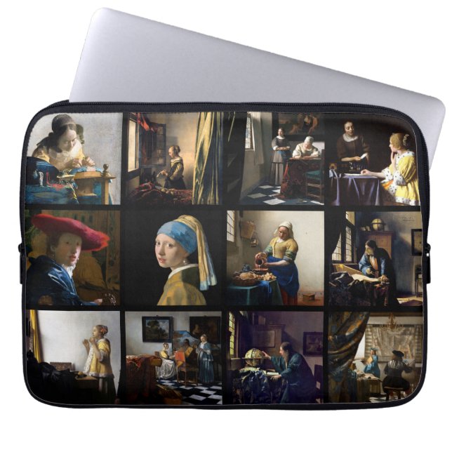 Johannes Vermeer - Masterpieces Grid Laptop Sleeve (Front)