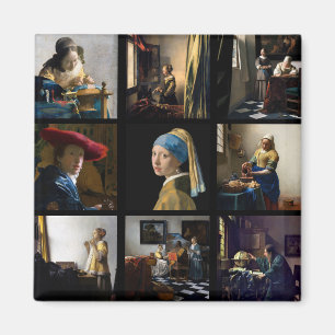 Johannes Vermeer - Masterpieces Grid Magnet