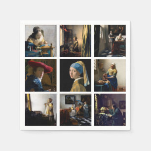 Johannes Vermeer - Masterpieces Grid Napkin