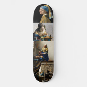 Johannes Vermeer - Masterpieces Grid Skateboard