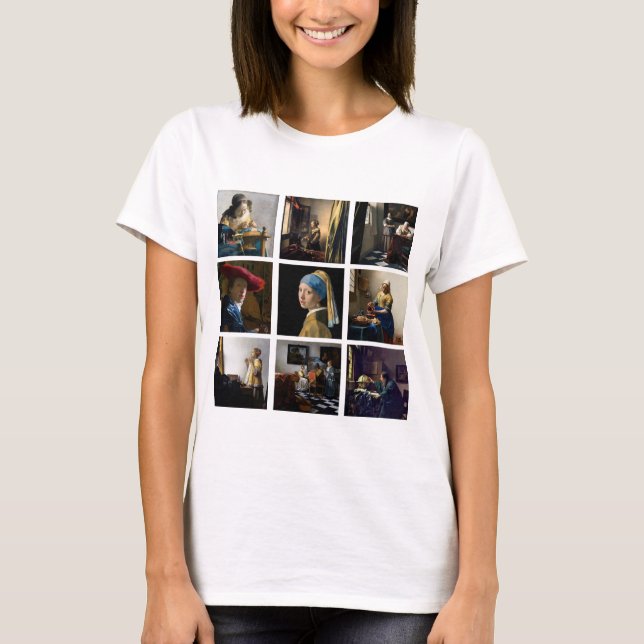 Johannes Vermeer - Masterpieces Grid T-Shirt (Front)