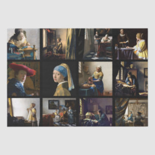 Johannes Vermeer - Masterpieces Grid Tissue Paper