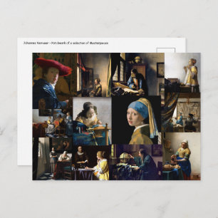 Johannes Vermeer - Masterpieces Patchwork Postcard